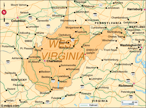 mwestvirginia Map West Virginia and Bordering States